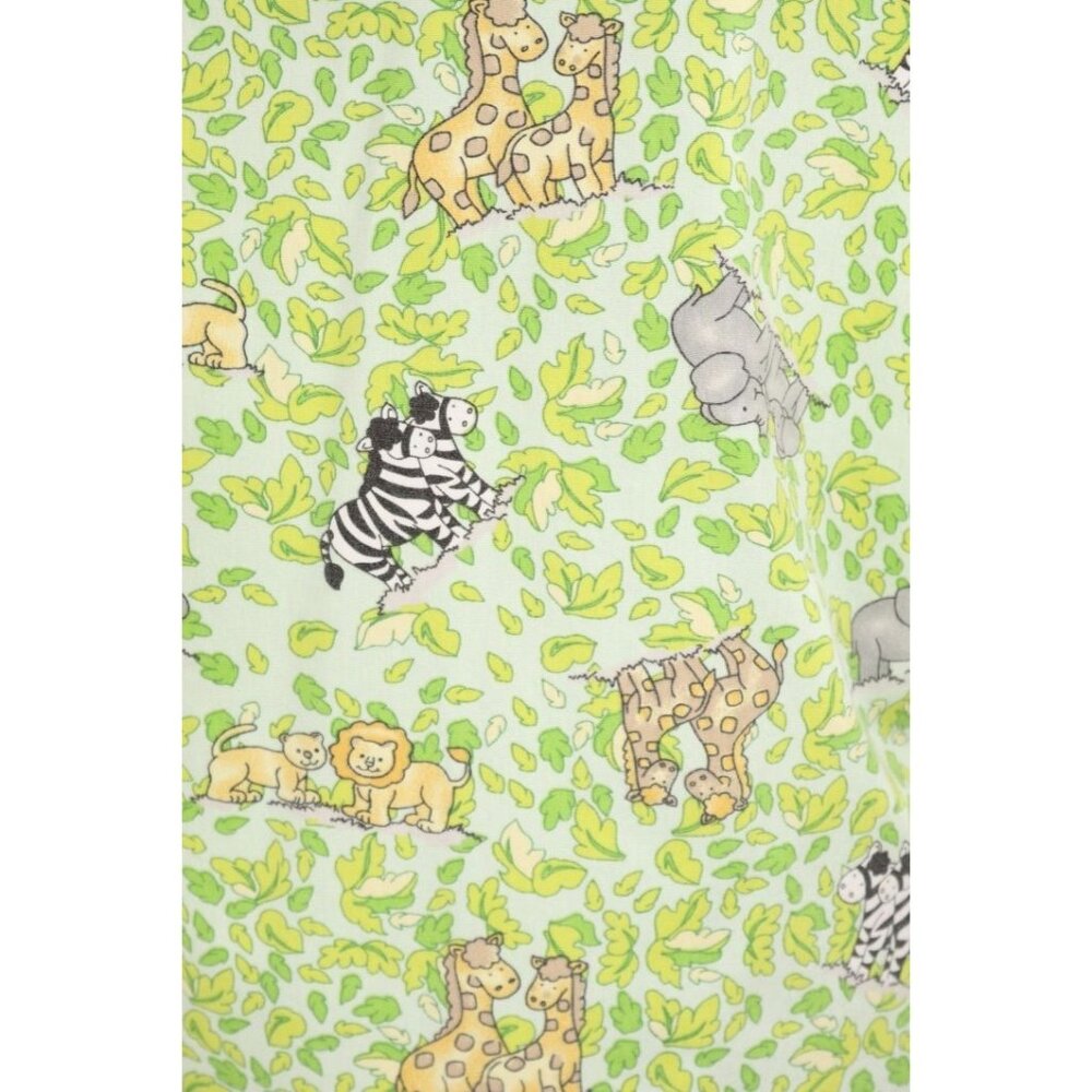 Melrose Mayhill Scrub Top Women's XS Green Safari Animal Leaf Print Medical VTG - Picture 7 of 10